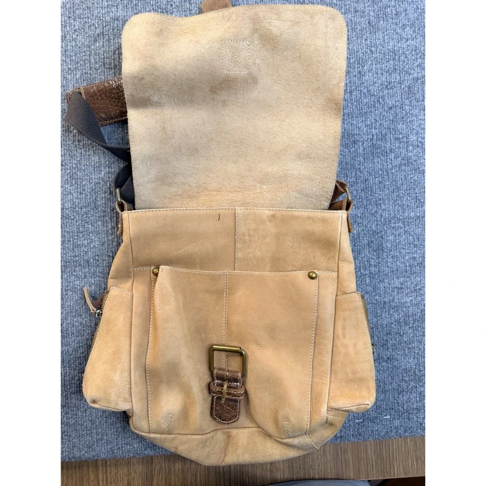 The Territory Ahead Tan Leather Messenger Bag Crossbody Tactical Travel Mens Bag